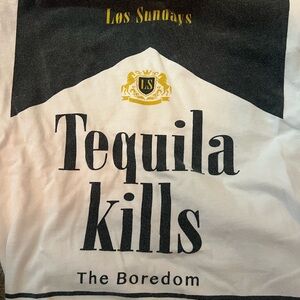 Sundays White Graphic Tee with Black Print
